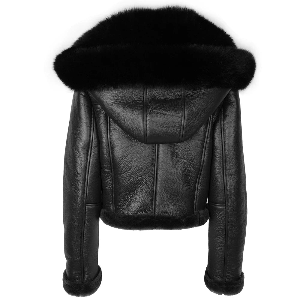 Nelly Shearling Coat With Hood