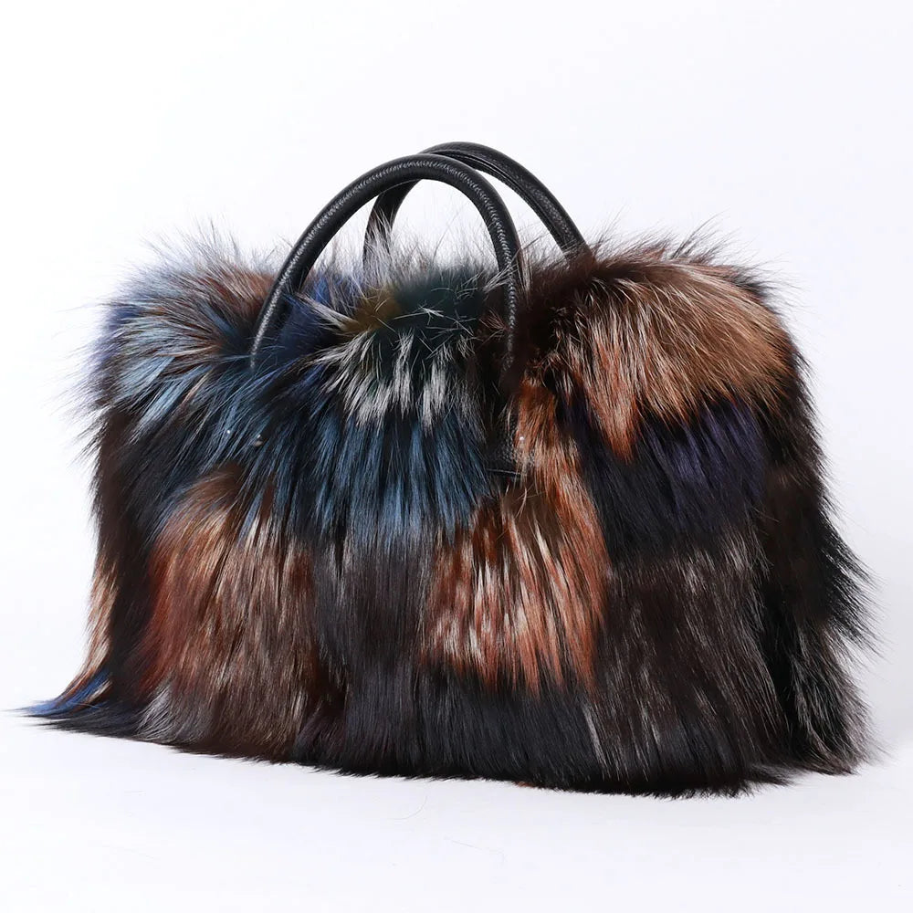 Real Fox Fur Crossbody Bag Luxury Handbag Exclusive