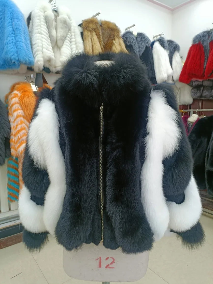 Blair Fox Fur Coat with Collar