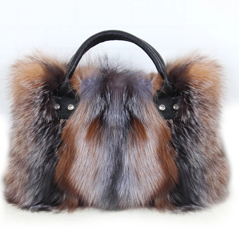 Fox Fur Crossbody Bag Designer Luxury Handbag Exclusive