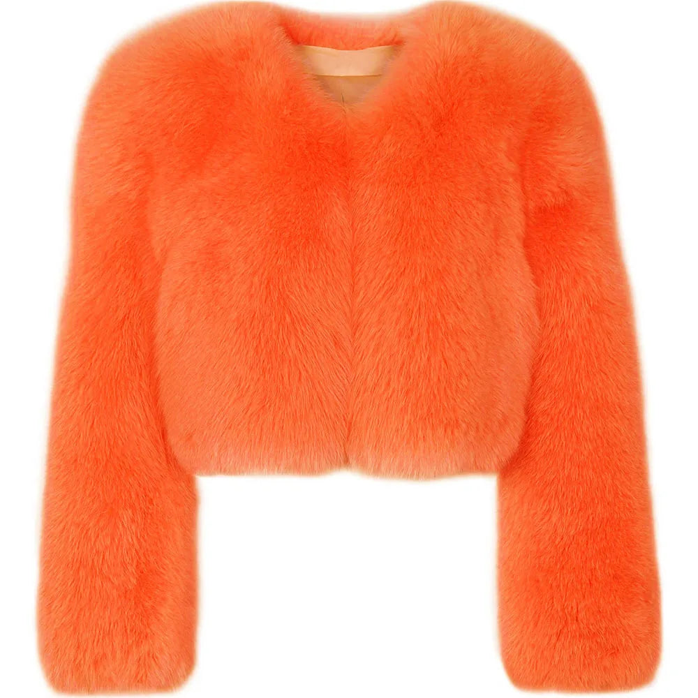 Violet Whisper Fox Fur Coat
