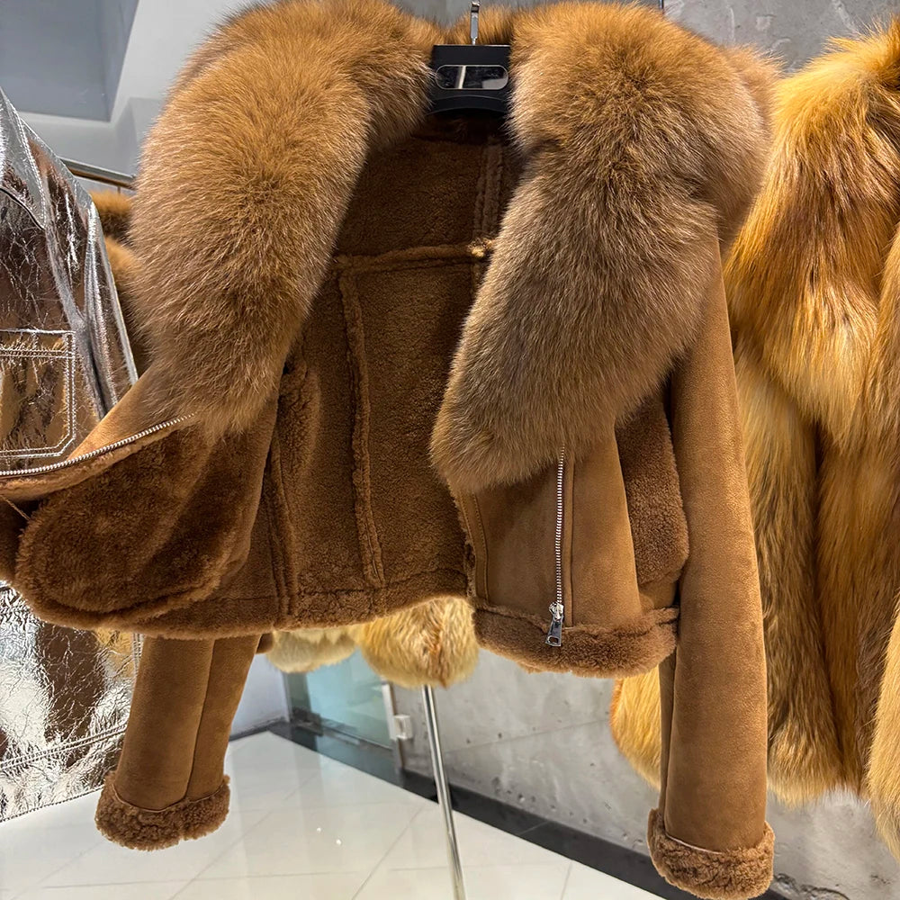 Nelly Shearling Coat With Hood