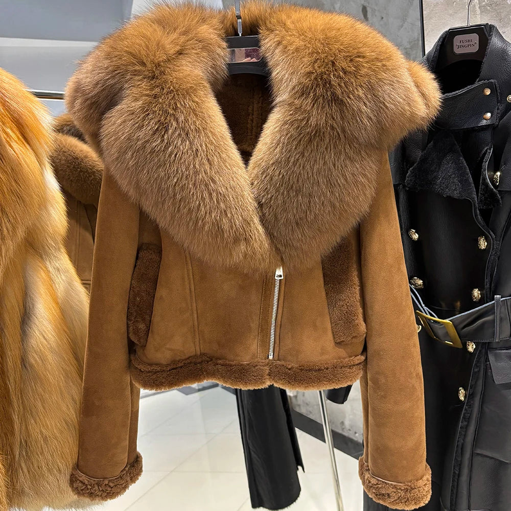 Nelly Shearling Coat With Hood