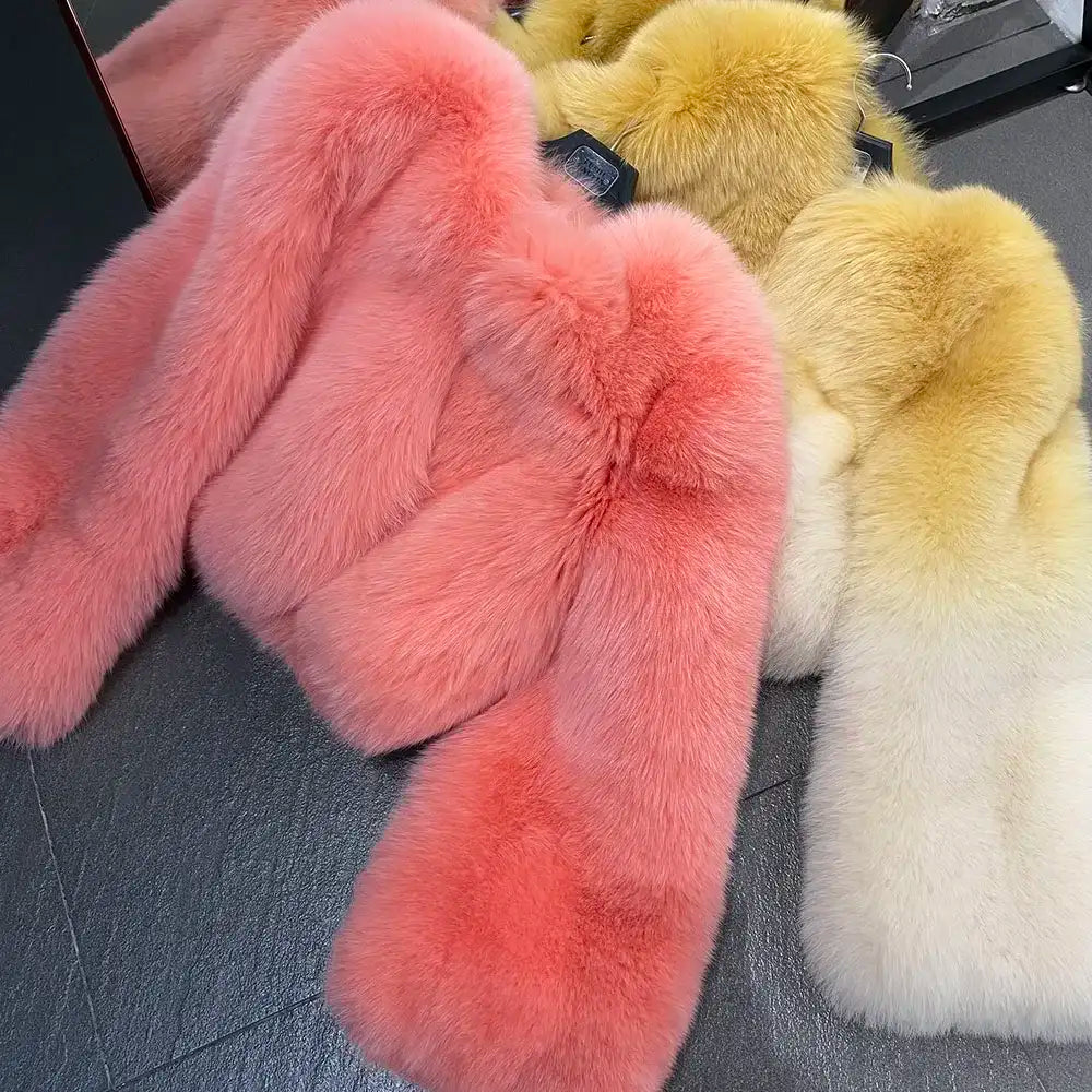 Violet Whisper Fox Fur Coat