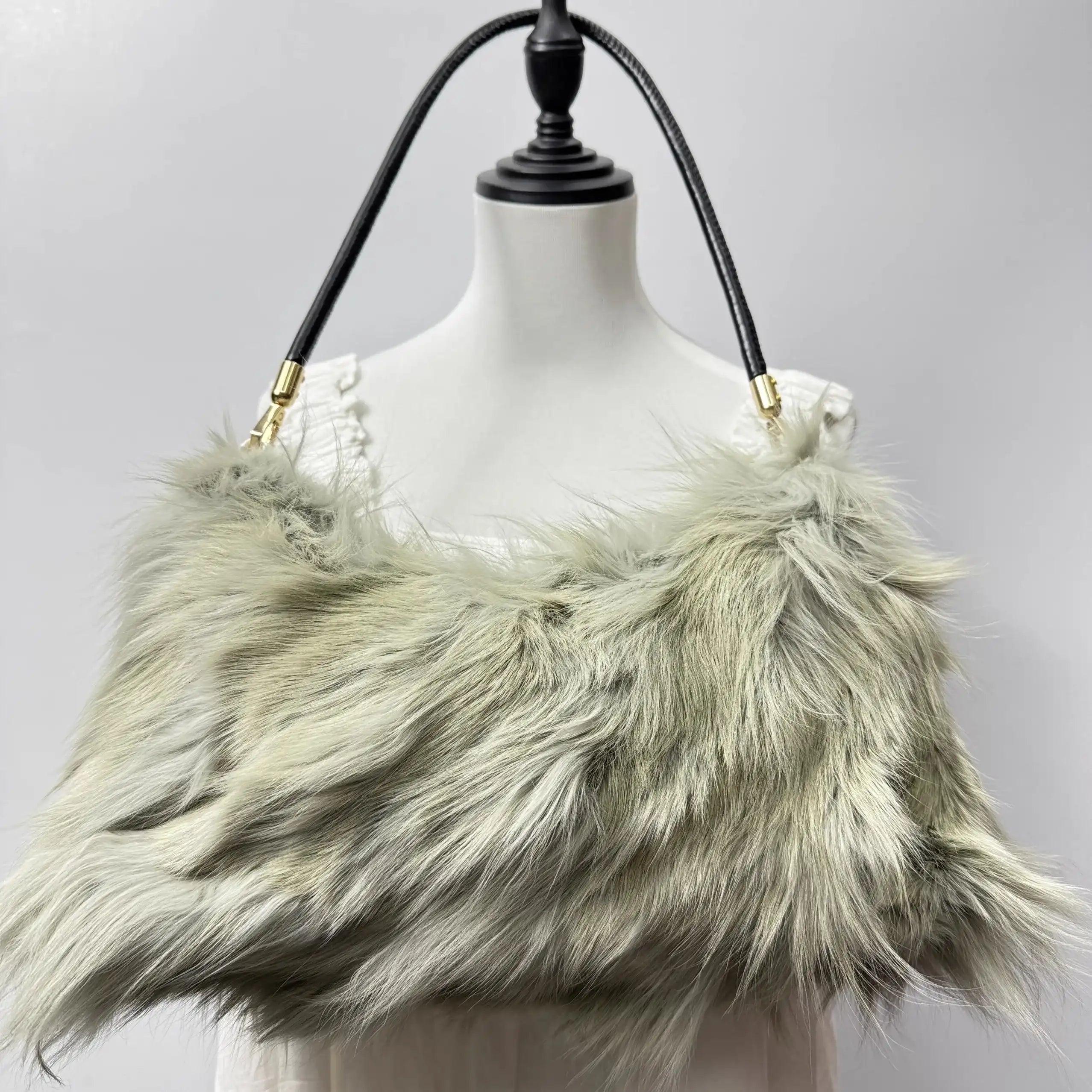 Winter Fox Fur Bag Real Silver Fox Fur Handbag Exclusive