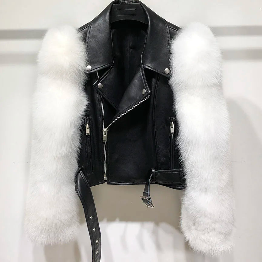 Regina Genuine Leather and Natural Fur Coat