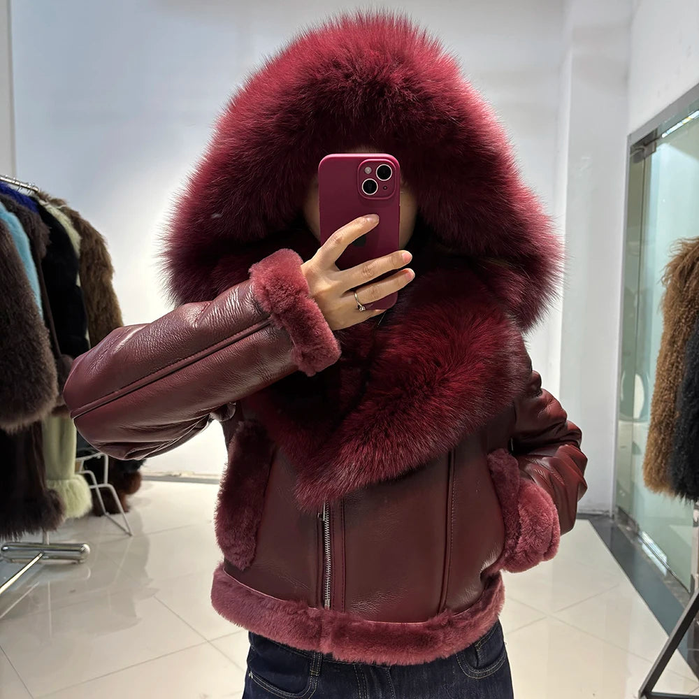 Nelly Shearling Coat With Hood