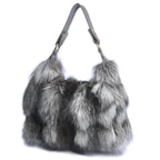 Winter Real Fox Fur Handbag Elite Designer Tote Luxe