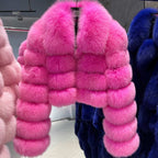 Anastasia Chic Cropped Fox Fur Coat - La Vita Rosa