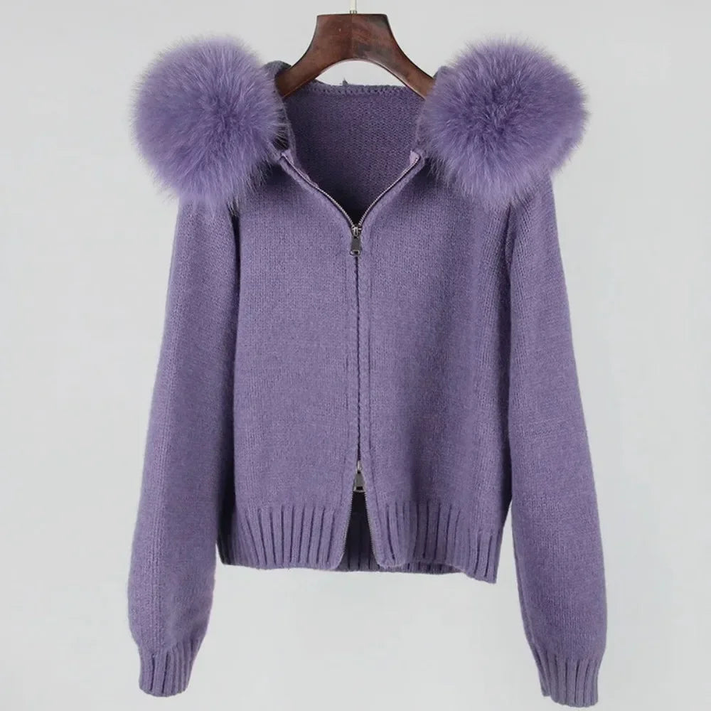 Luna Fur Collar Cardigan