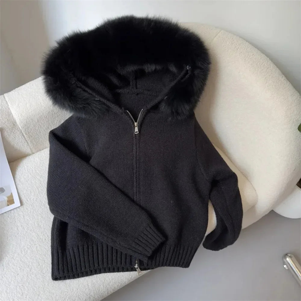 Luna Fur Collar Cardigan