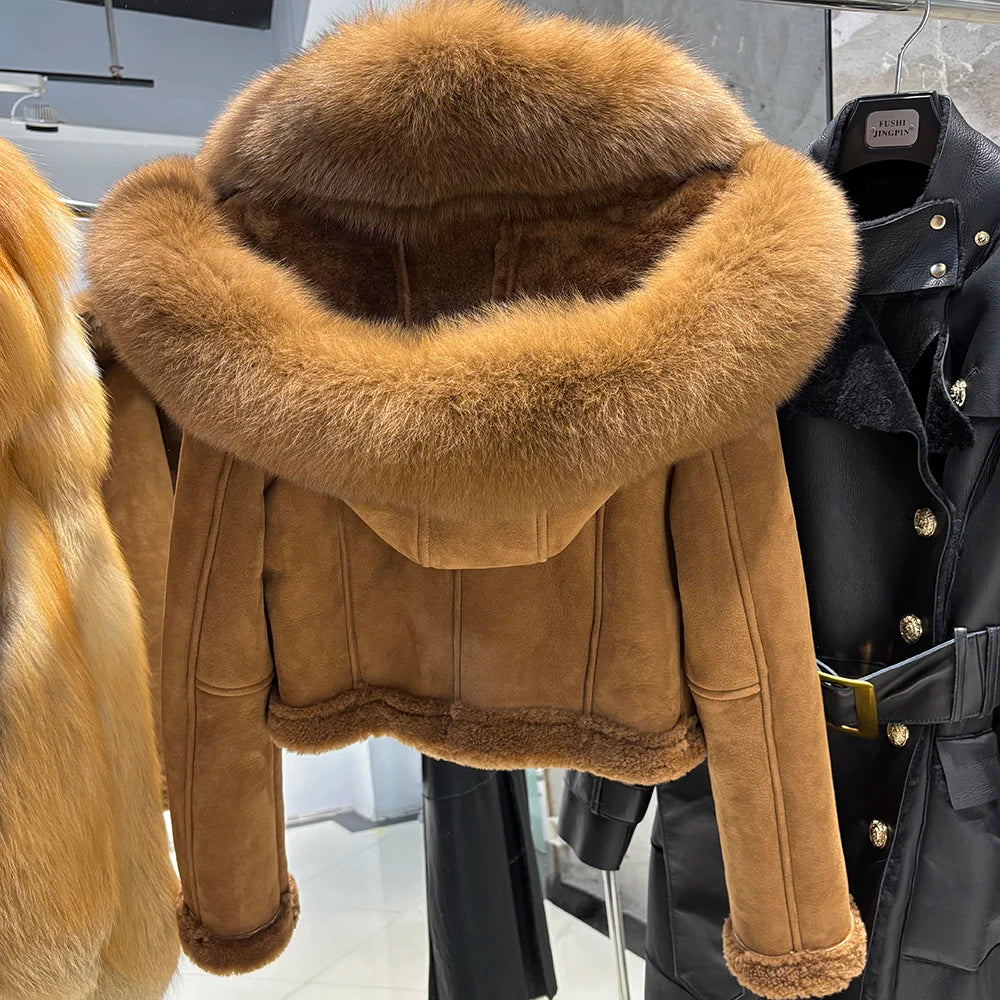 Nelly Shearling Coat With Hood