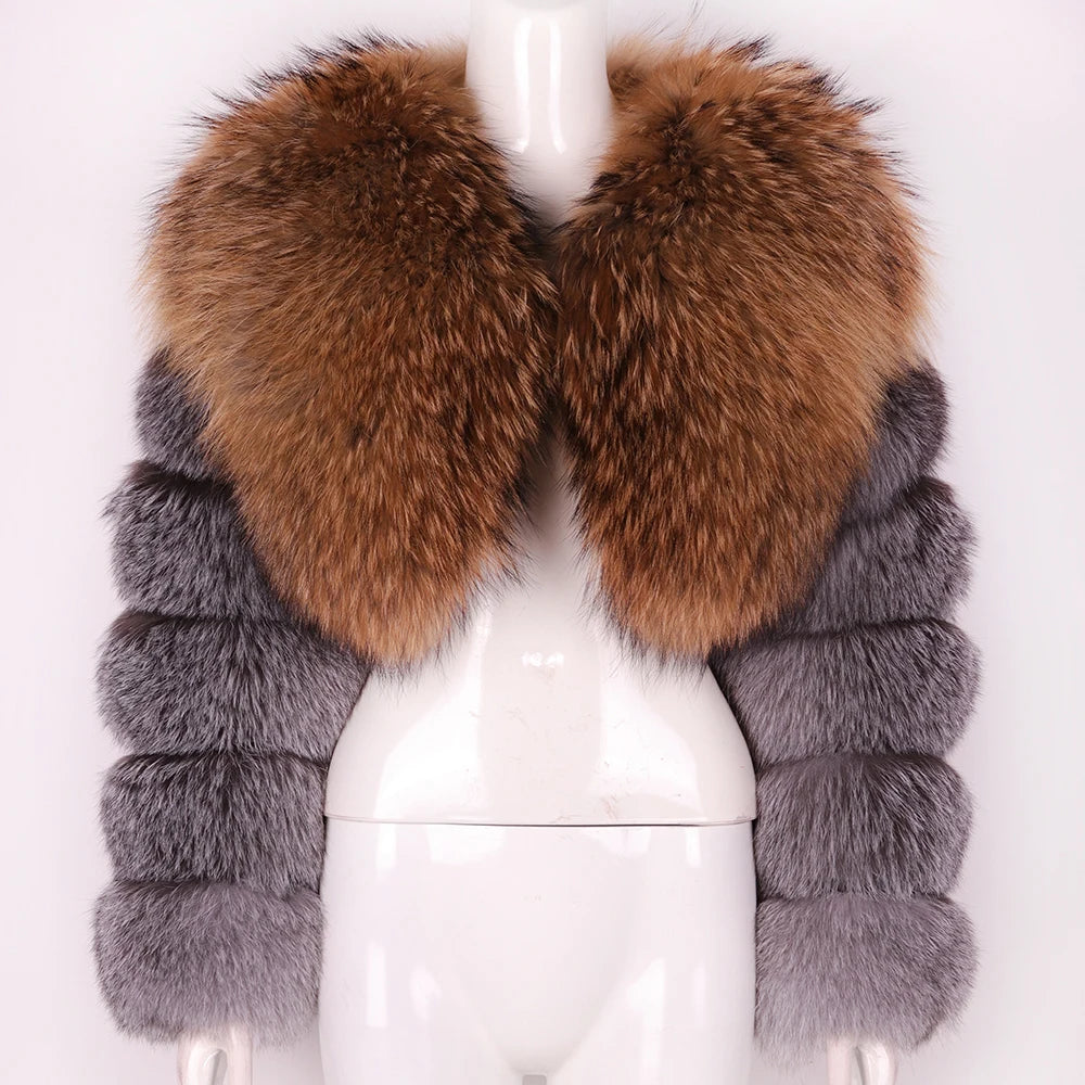 Sophia Lily Cropped Fox Fur Coat