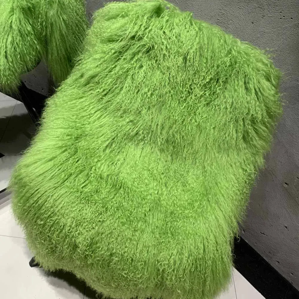 Sheep Fur Scarf - Mongolian Fur Shawl