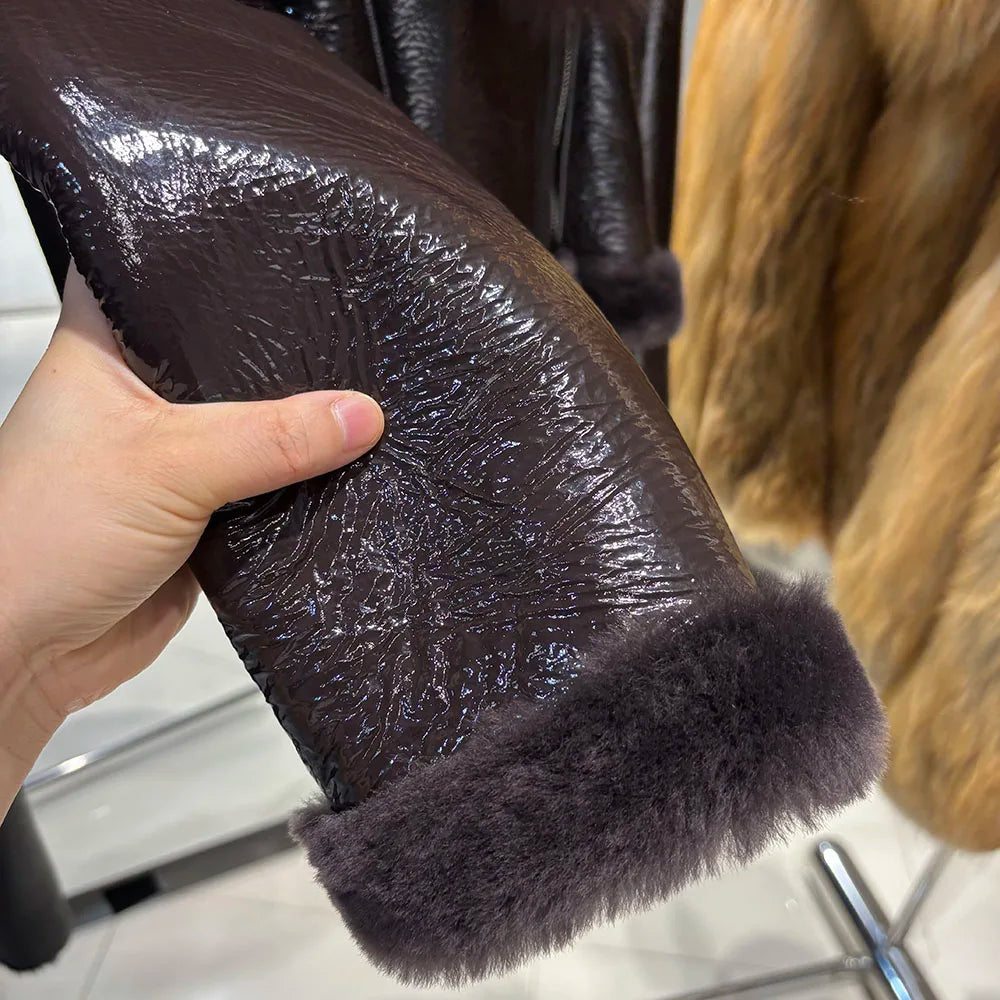 Nelly Shearling Coat With Hood