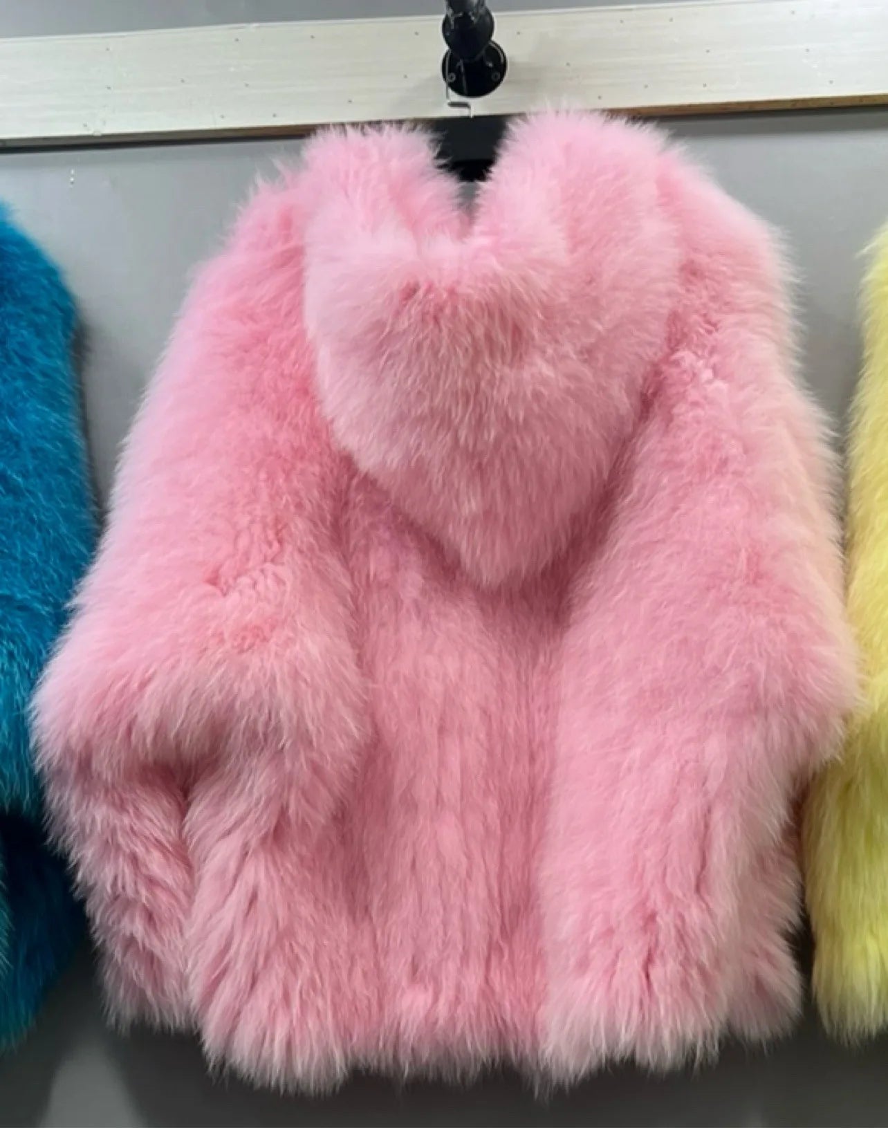 Lili Rose Oversized Real Fox Fur Coat with Hood