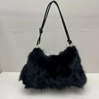 Winter Fox Shoulder Bag Real Silver Fox Fur Exclusive