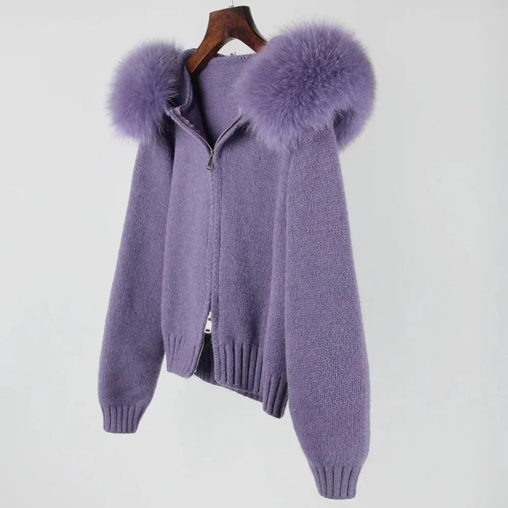 Luna Fur Collar Cardigan