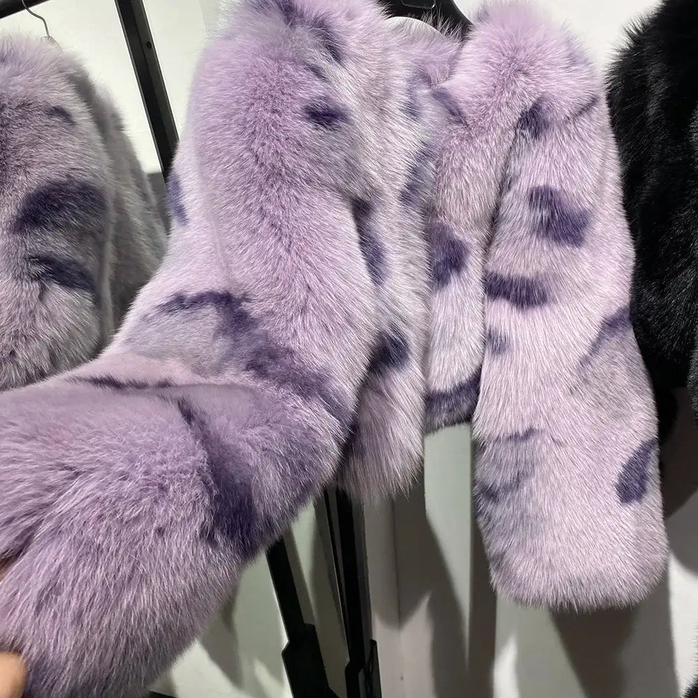 Violet Whisper Fox Fur Coat