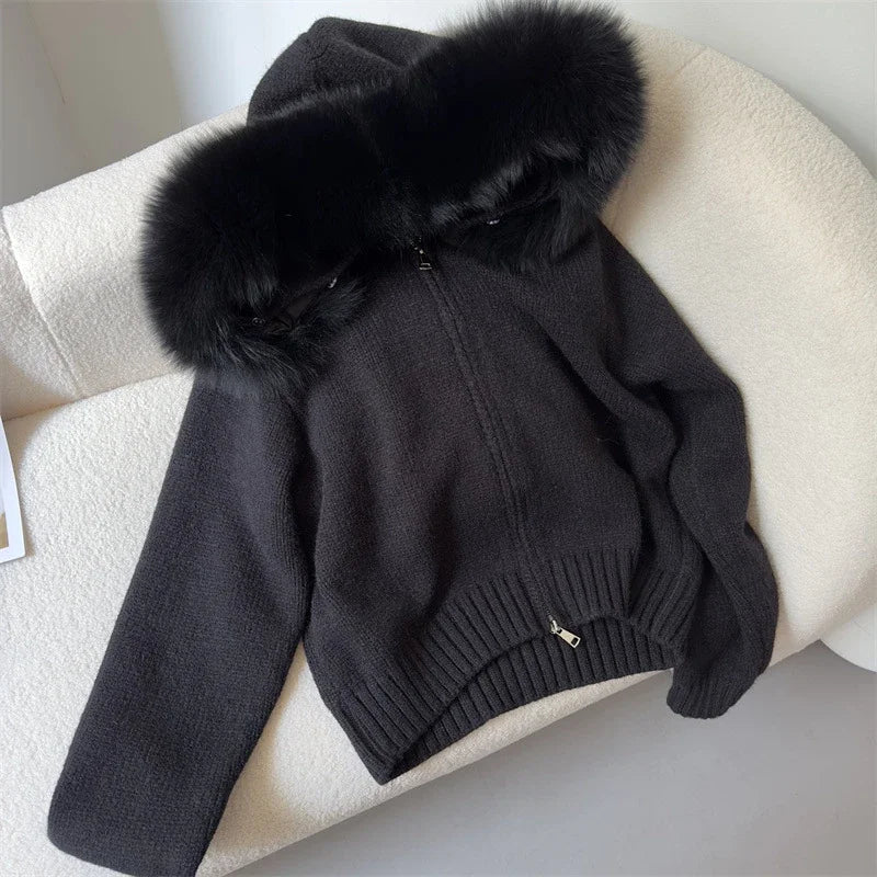 Luna Fur Collar Cardigan