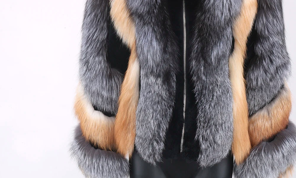 Blair Fox Fur Coat with Collar