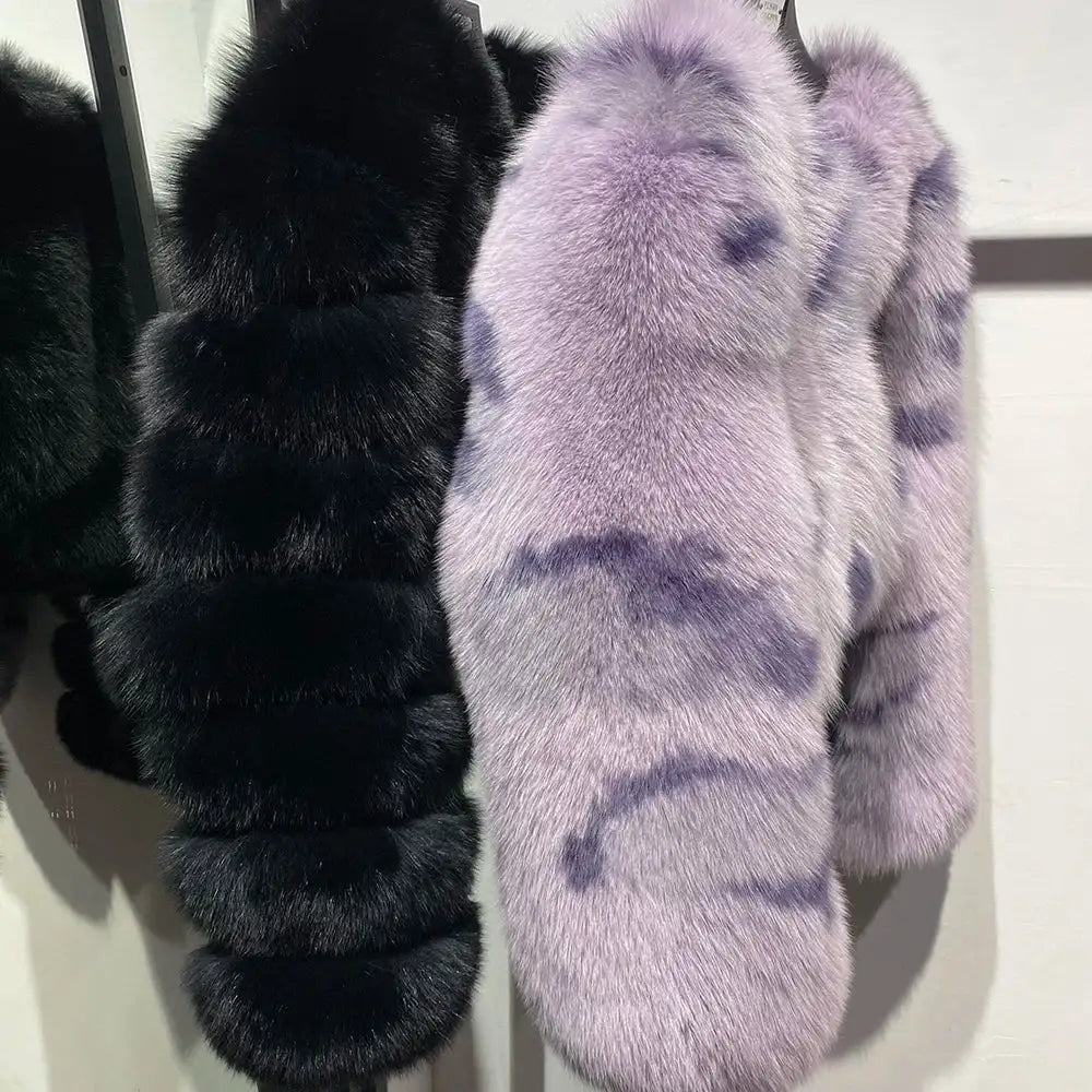 Violet Whisper Fox Fur Coat