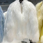 Anna Lisa Mongolia Fur Coat With Collar - La Vita Rosa