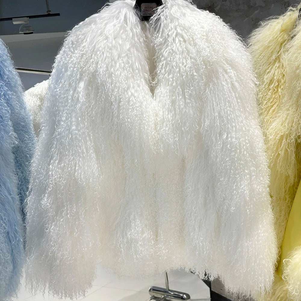 Anna Lisa Mongolia Fur Coat With Collar - La Vita Rosa