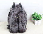 Real Fox Fur Tote Bag Designer Luxe Collection Exclusive
