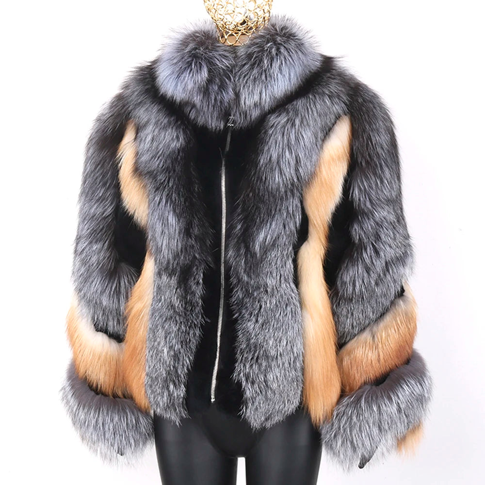 Blair Fox Fur Coat with Collar