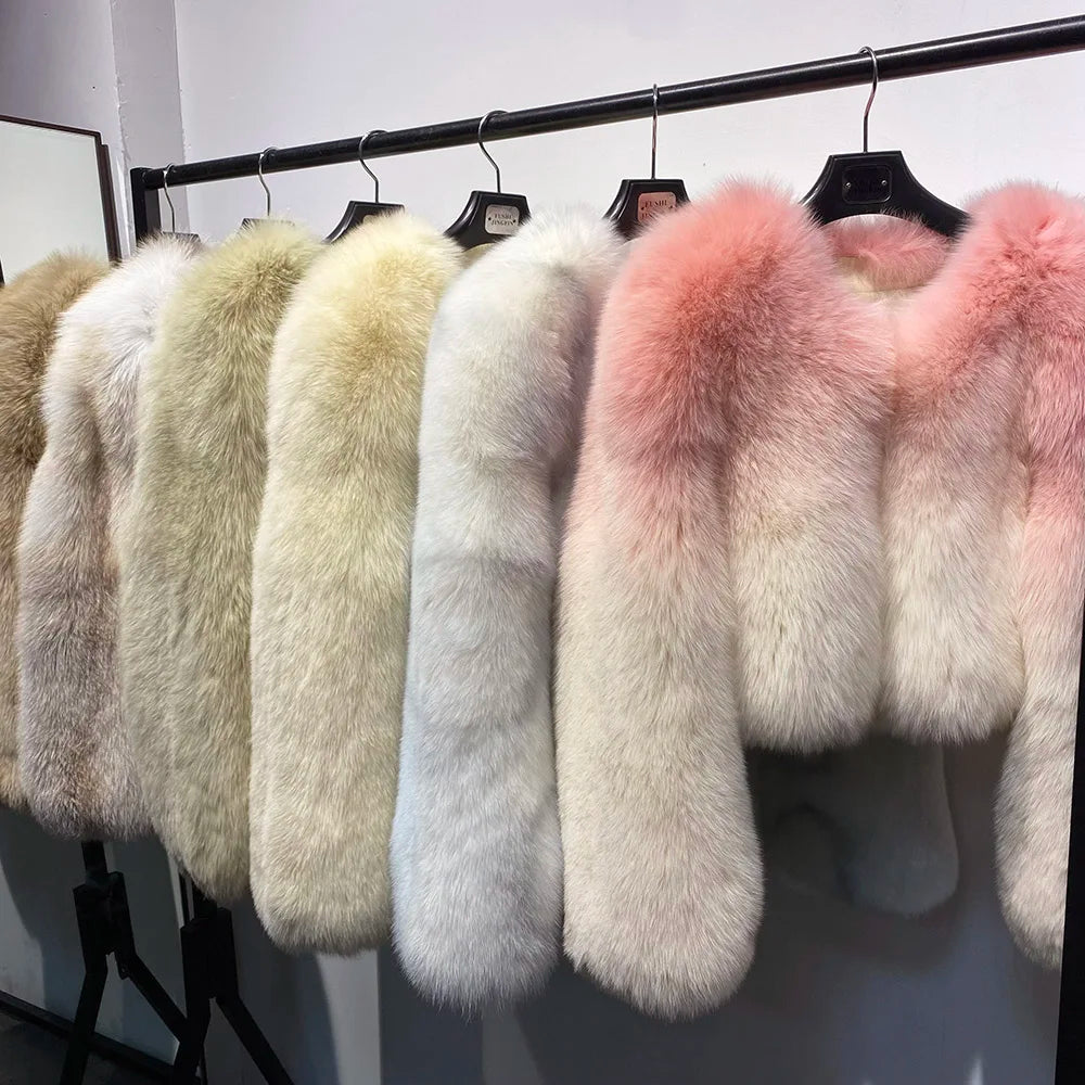 Violet Whisper Fox Fur Coat