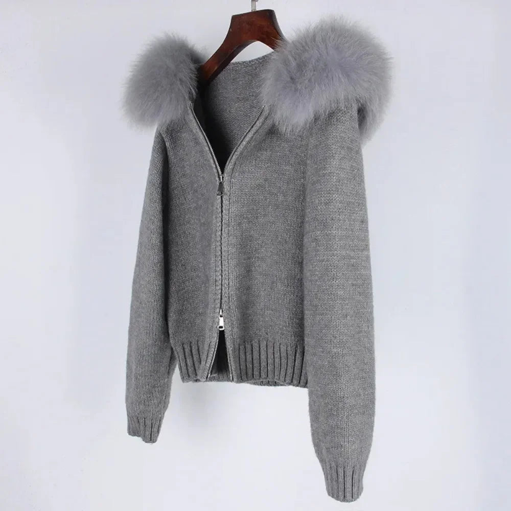 Luna Fur Collar Cardigan