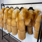 Serena Glow Cropped Fox Fur Coat
