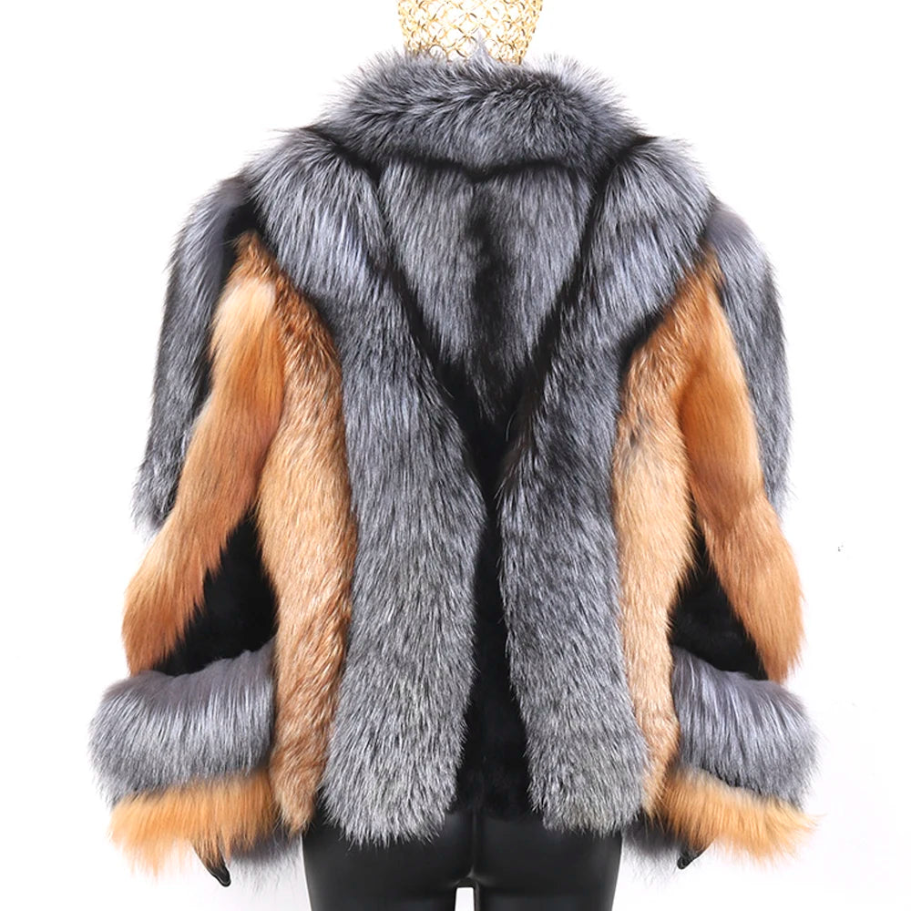 Blair Fox Fur Coat with Collar