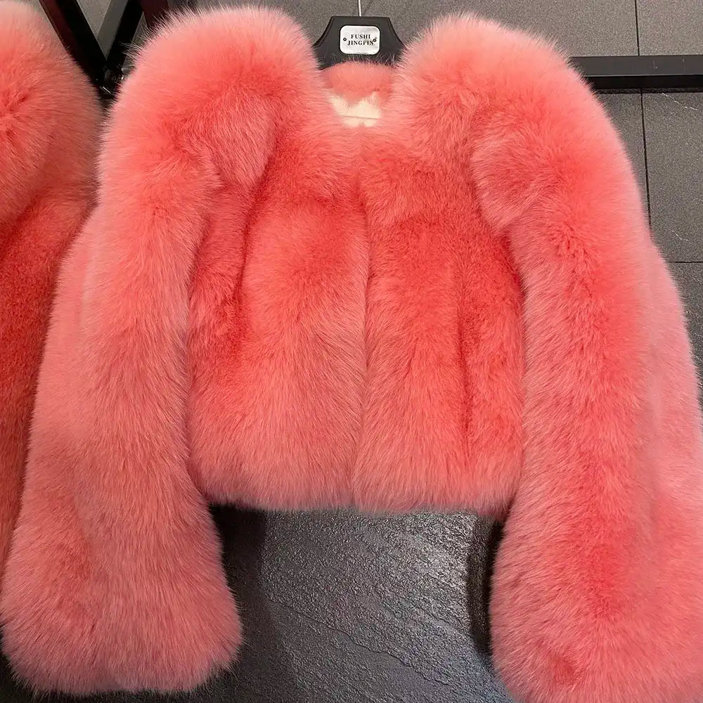 Violet Whisper Fox Fur Coat