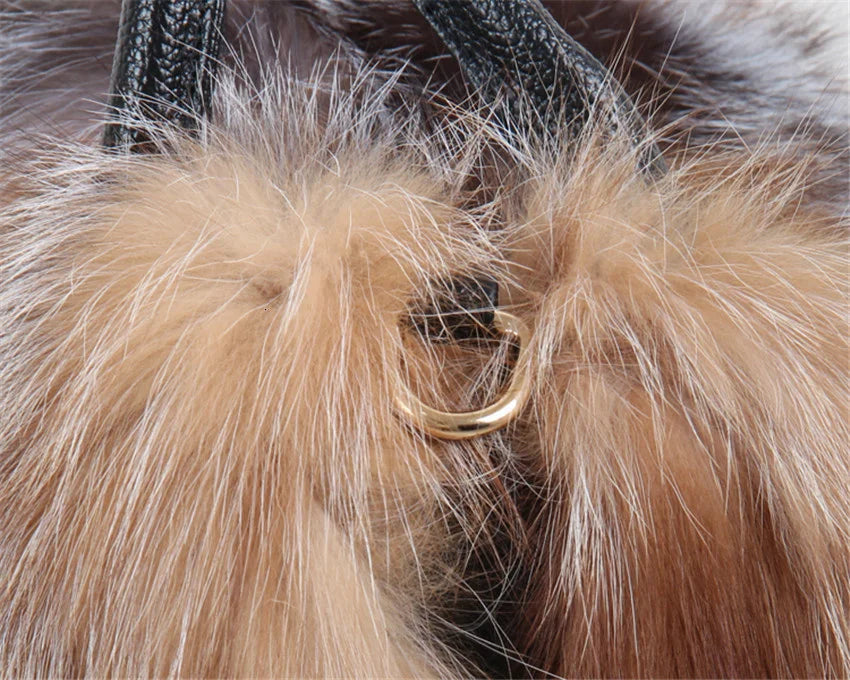 Fox Fur Crossbody Bag Designer Luxury Handbag Exclusive