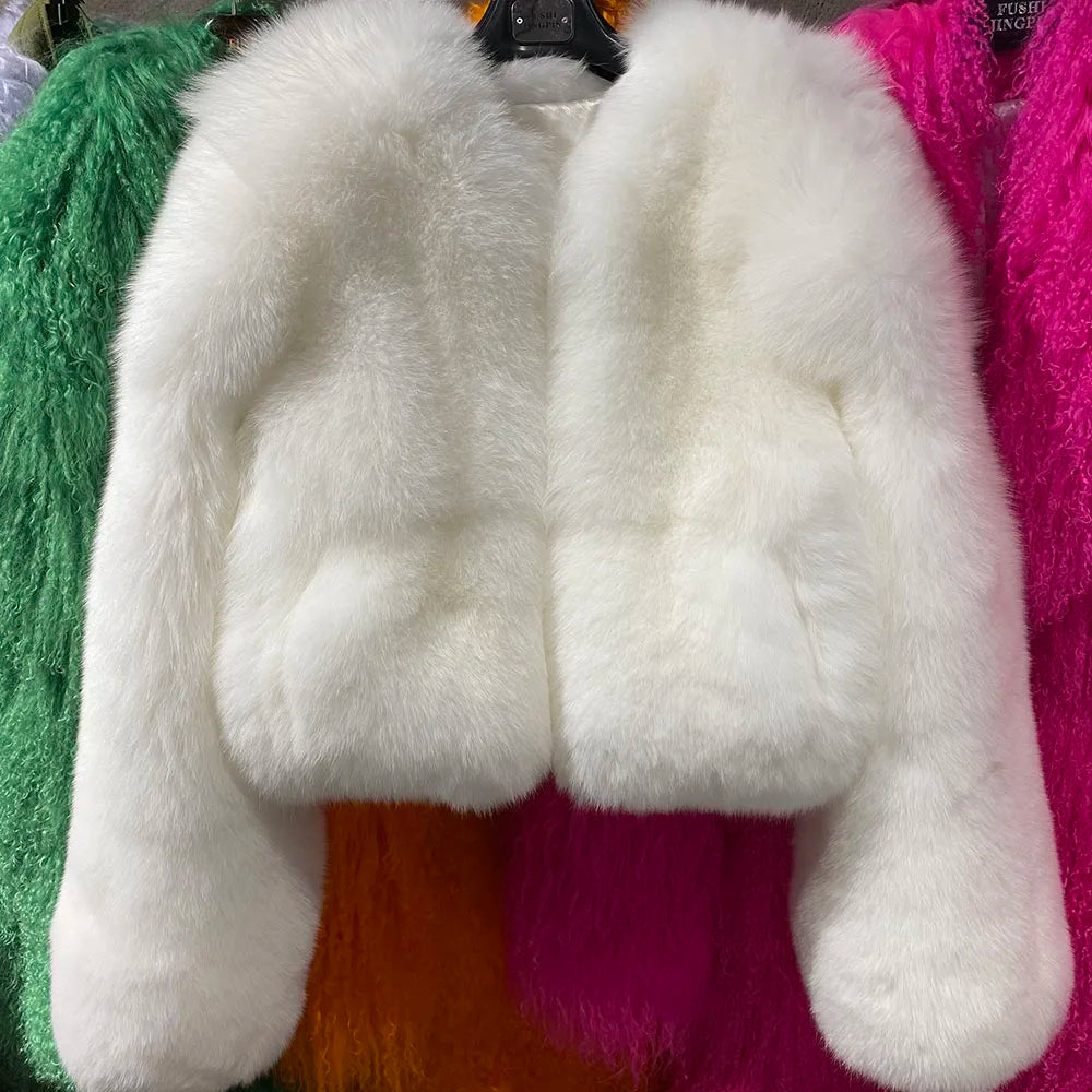 Violet Whisper Fox Fur Coat