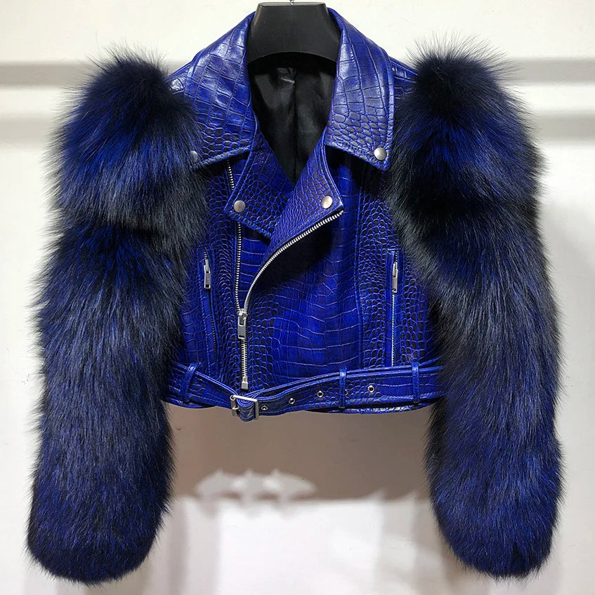 Regina Genuine Leather and Natural Fur Coat