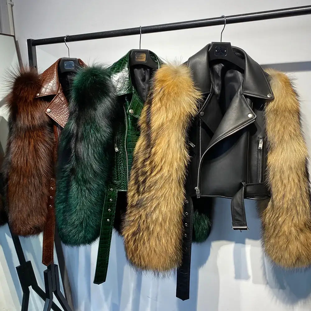 Regina Genuine Leather and Natural Fur Coat