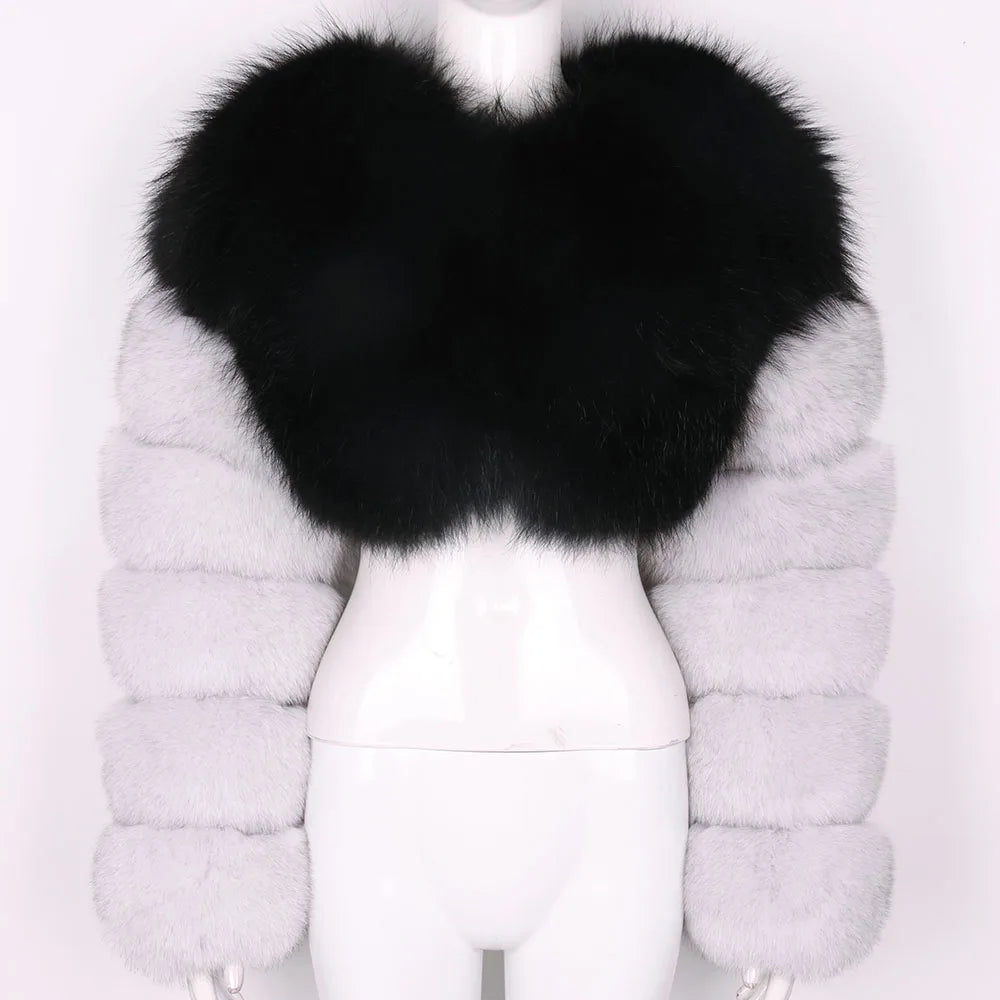Sophia Lily Cropped Fox Fur Coat