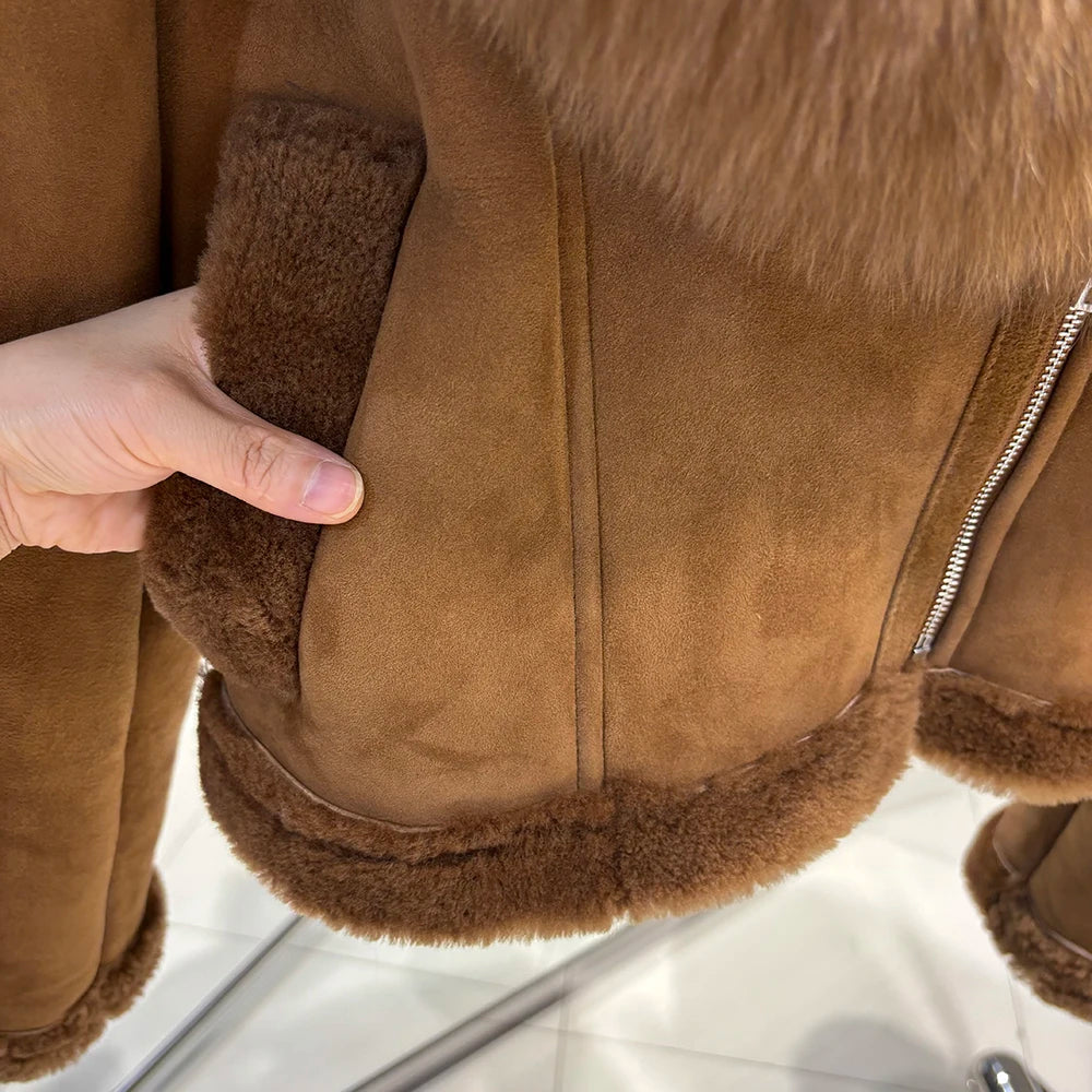 Nelly Shearling Coat With Hood