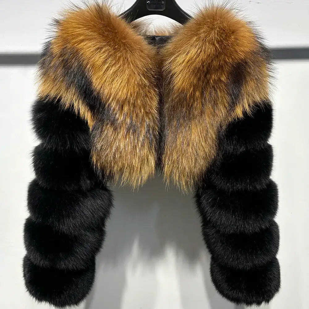 Sophia Lily Cropped Fox Fur Coat
