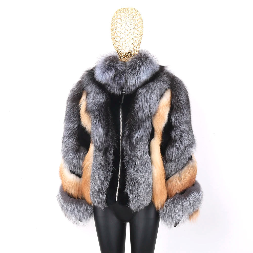 Blair Fox Fur Coat with Collar