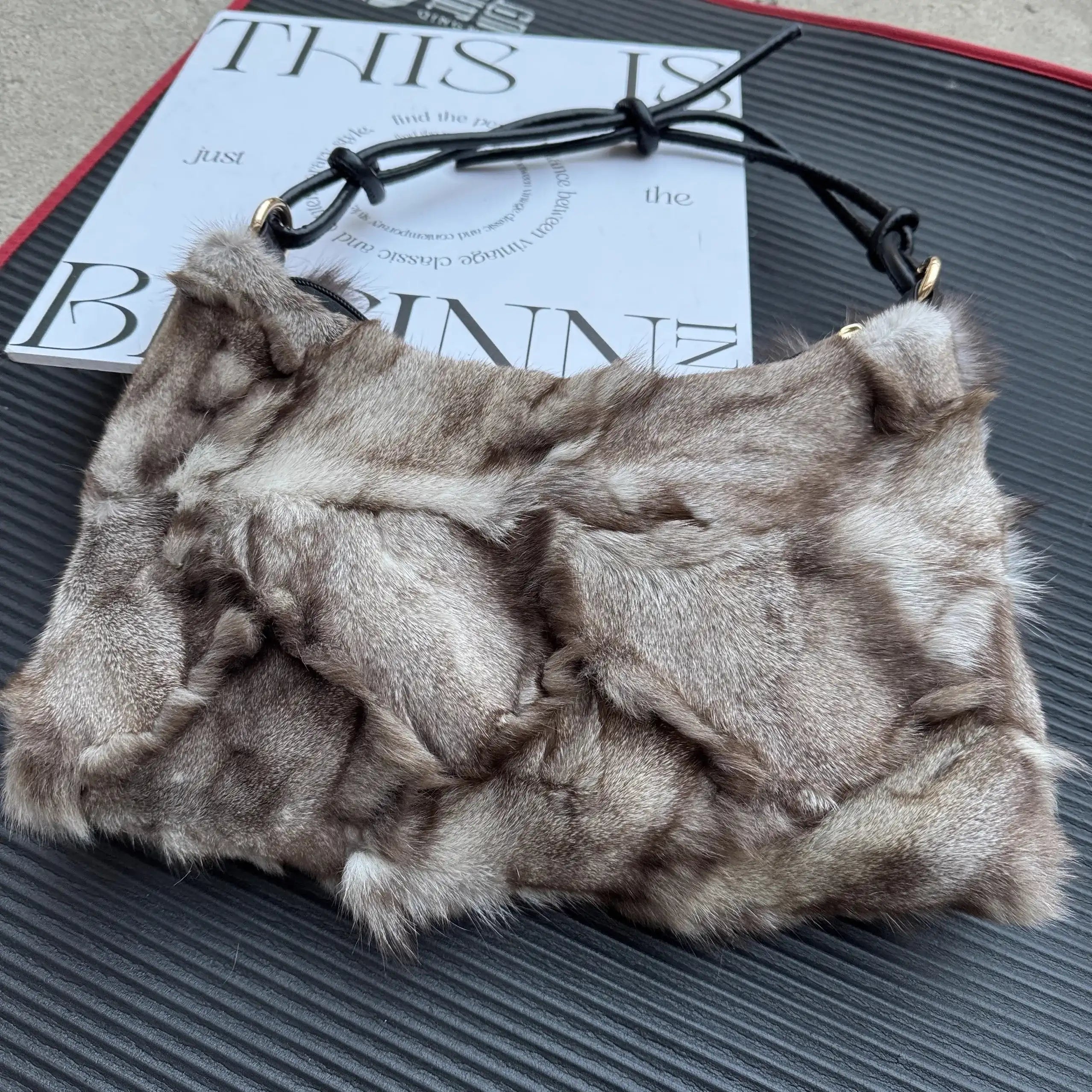 Winter Fox Shoulder Bag Real Silver Fox Fur Exclusive