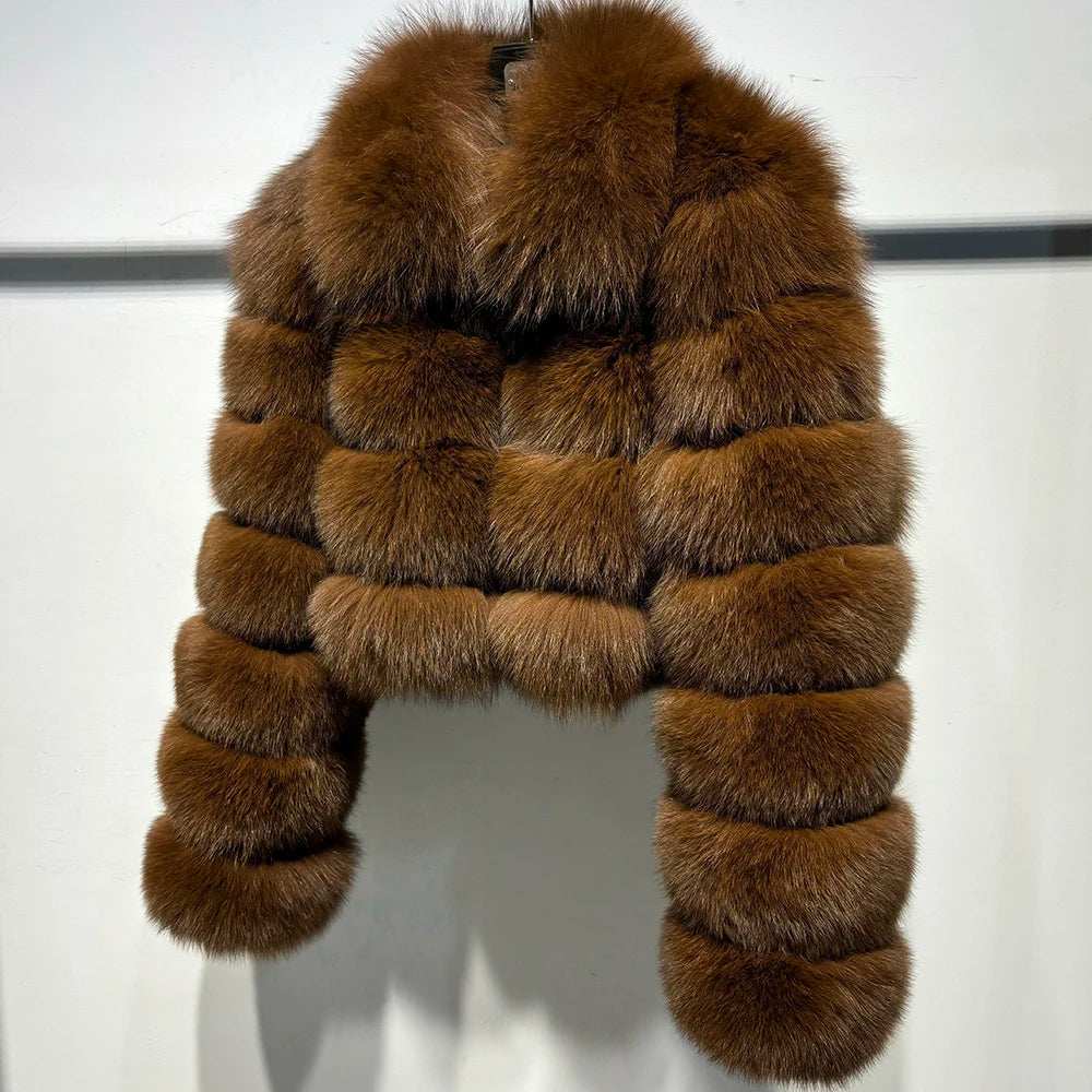 Anastasia Chic Cropped Fox Fur Coat - La Vita Rosa