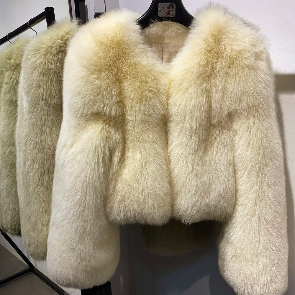 Violet Whisper Fox Fur Coat