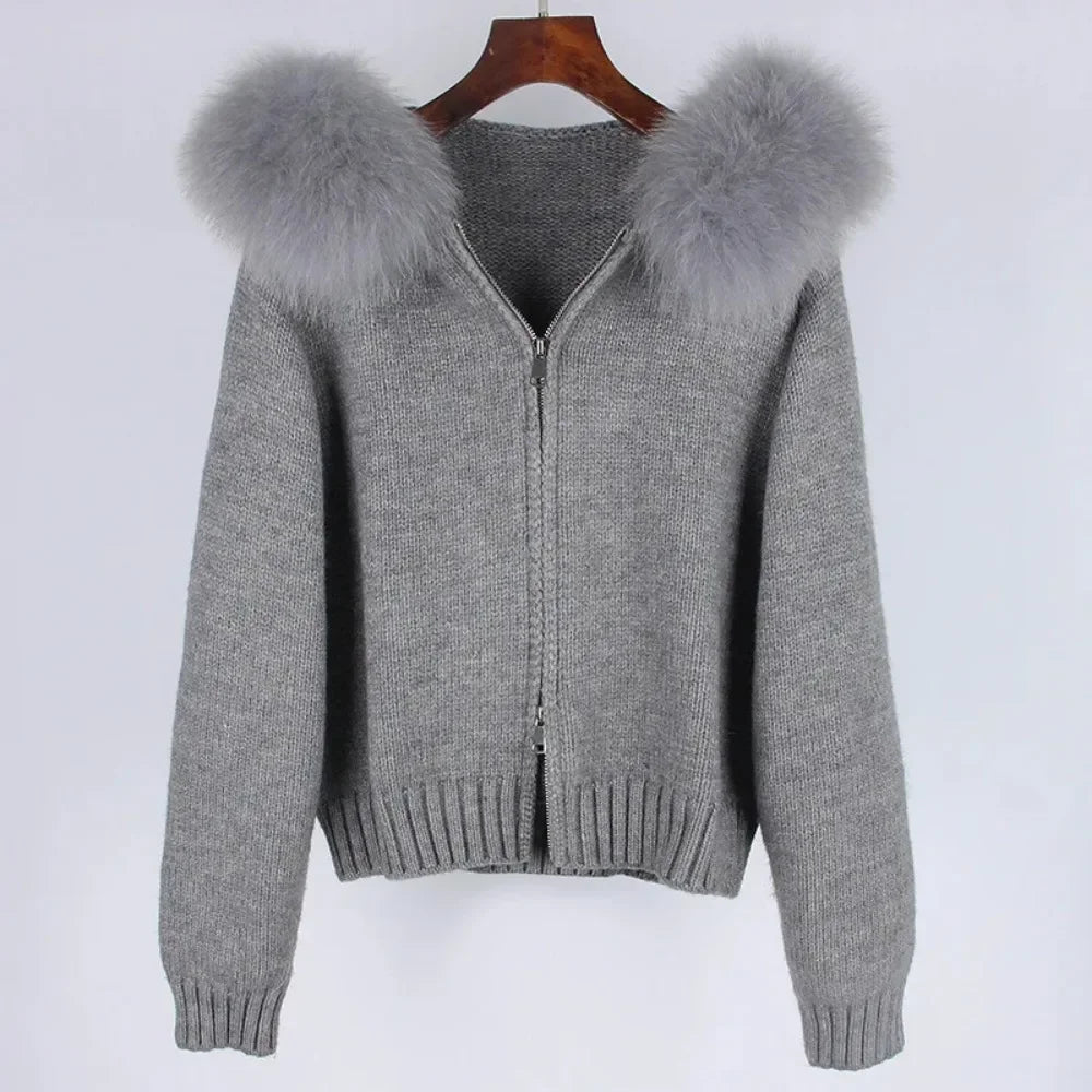Luna Fur Collar Cardigan
