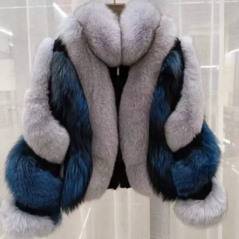 Blair Fox Fur Coat with Collar