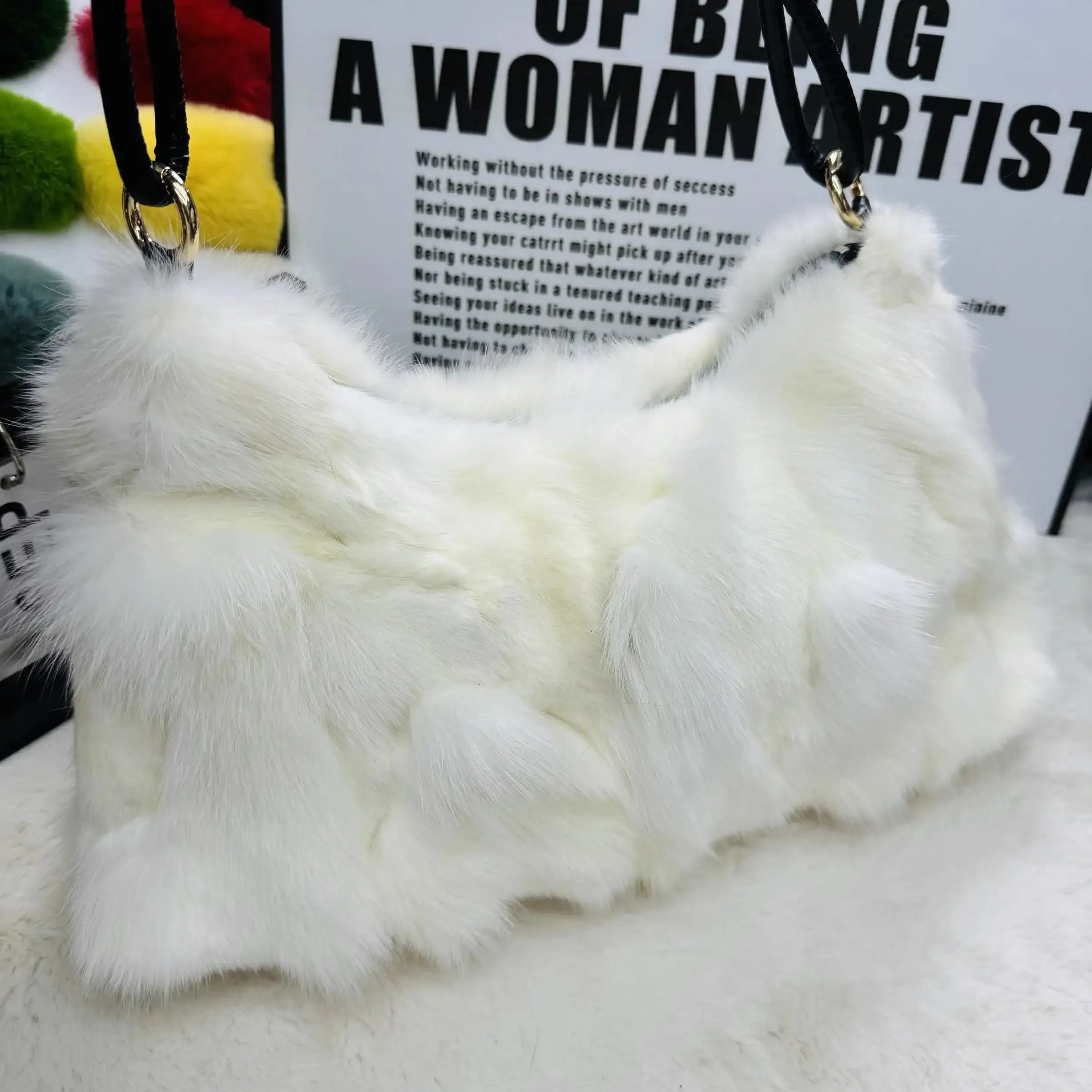 Winter Fox Fur Bag Real Silver Fox Fur Shoulder Bag Elite
