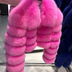 Anastasia Chic Cropped Fox Fur Coat - La Vita Rosa